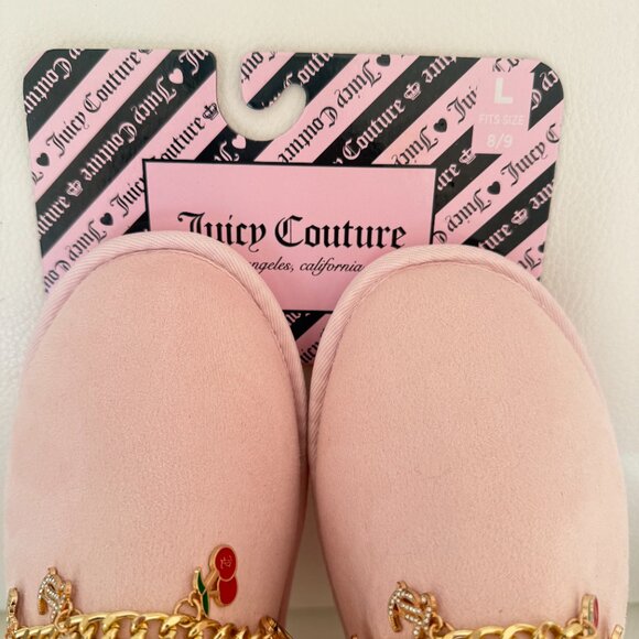 NWT JUICY COUTURE WOMENS KAELITH 2 FAUX FUR SLIPPERS BLUSH PINK L 8 / 9 - Picture 6 of 6